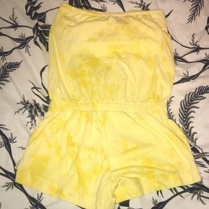 Billabong strapless yellow romper